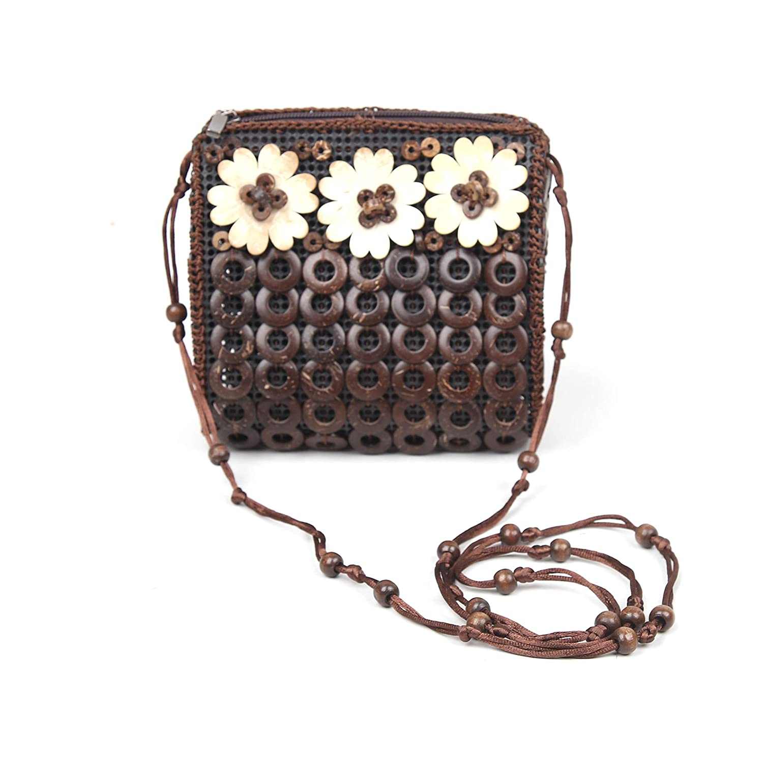 Buy Kingsman store Coconut Shell Beaded Sling bag for Women | Crossbody  Long Strap Purse | Handmade Natural Style| Hanging Bag (Multicolor) 20cm  (Lenght) at Amazon.in